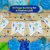Birthday Boy Banner and Bunting Set Party Decor Pack with 10 Flags and Paper Strip