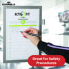 Durable DURAFRAME Magnetic Frame - Silver A4 Magnetic Sign Holders with Pen Holder for Time Tables