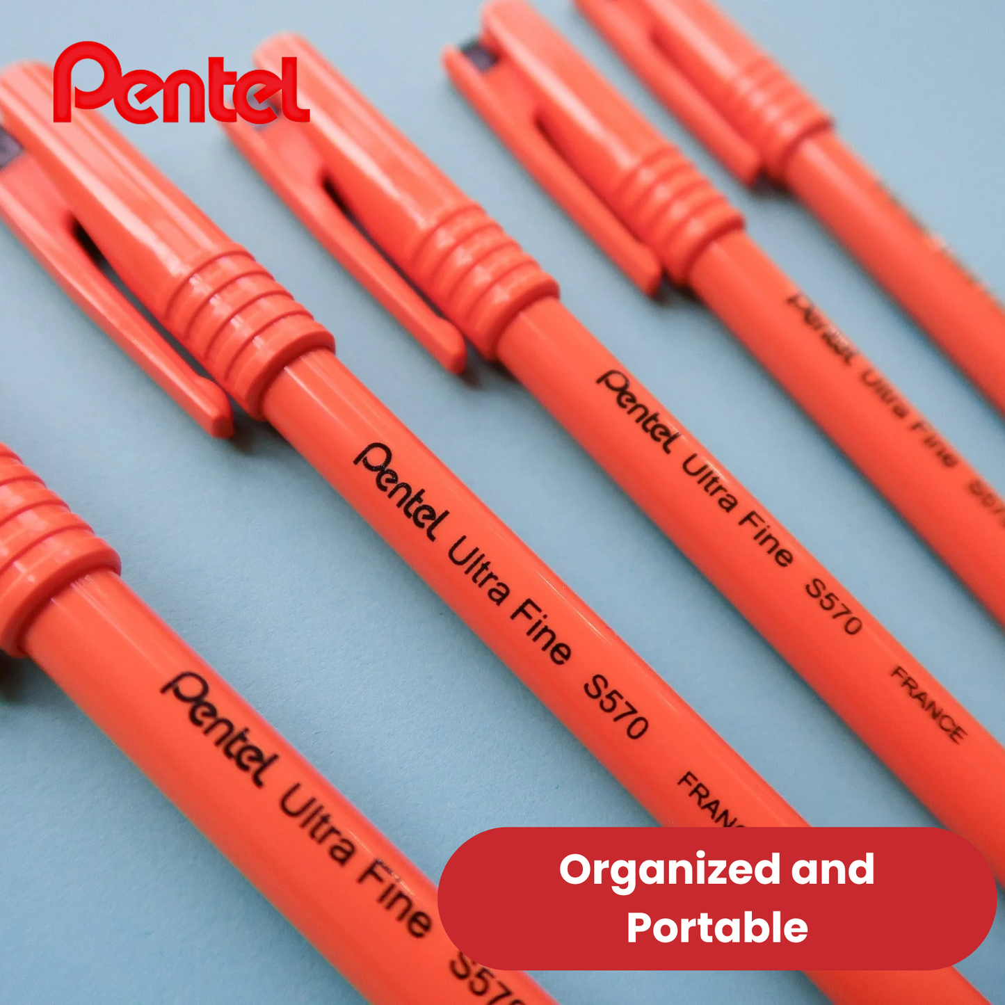 PENTEL ULTRAFINE PEN BLACK S570-A - Pack of 12 - 1 to 5 Packs