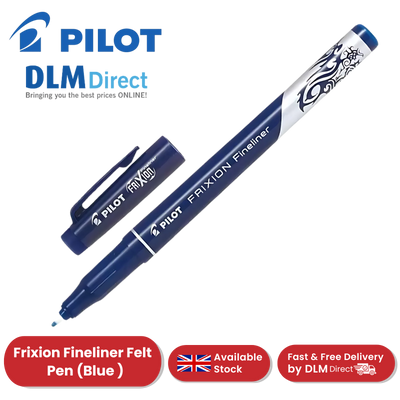 Pilot Frixion Fineliner Felt Pen Blue - Erasable Writing for Smooth Precision