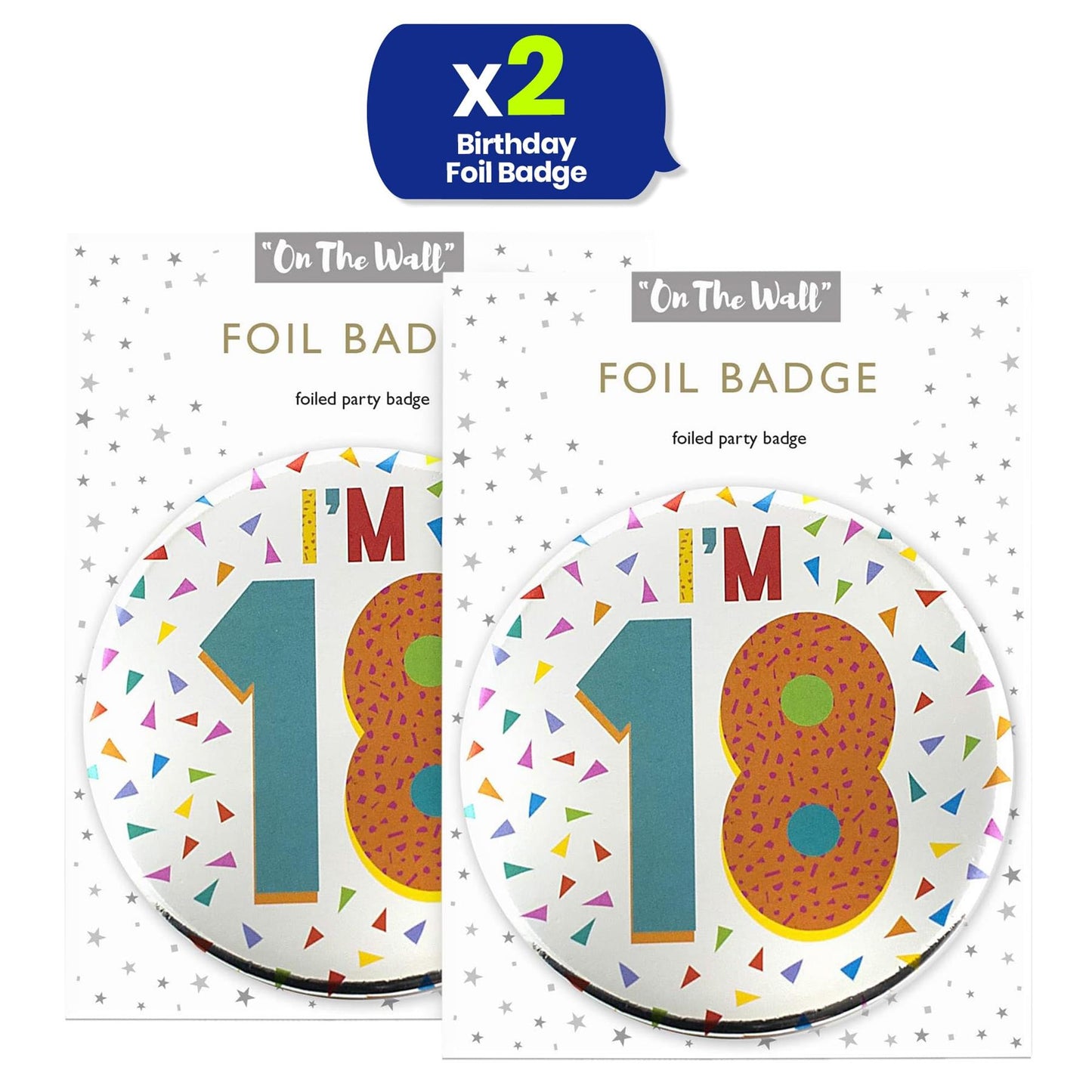 Silver 18th Birthday Badge 8.5cm Age Badge for Party Outfit and Celebrations