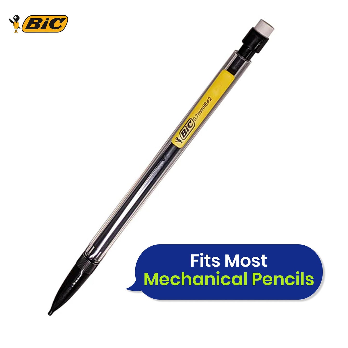 BIC HB Mechanical Pencil Lead Refills 0.7mm Drawing Writing Everyday Refill 12 Pack