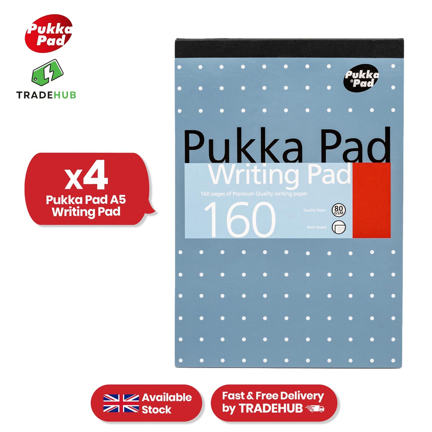 Pukka Pad Writing Pads � 160 Pages Journaling Pad, A5 80 GSM Paper Study NoteBook for Taking Notes