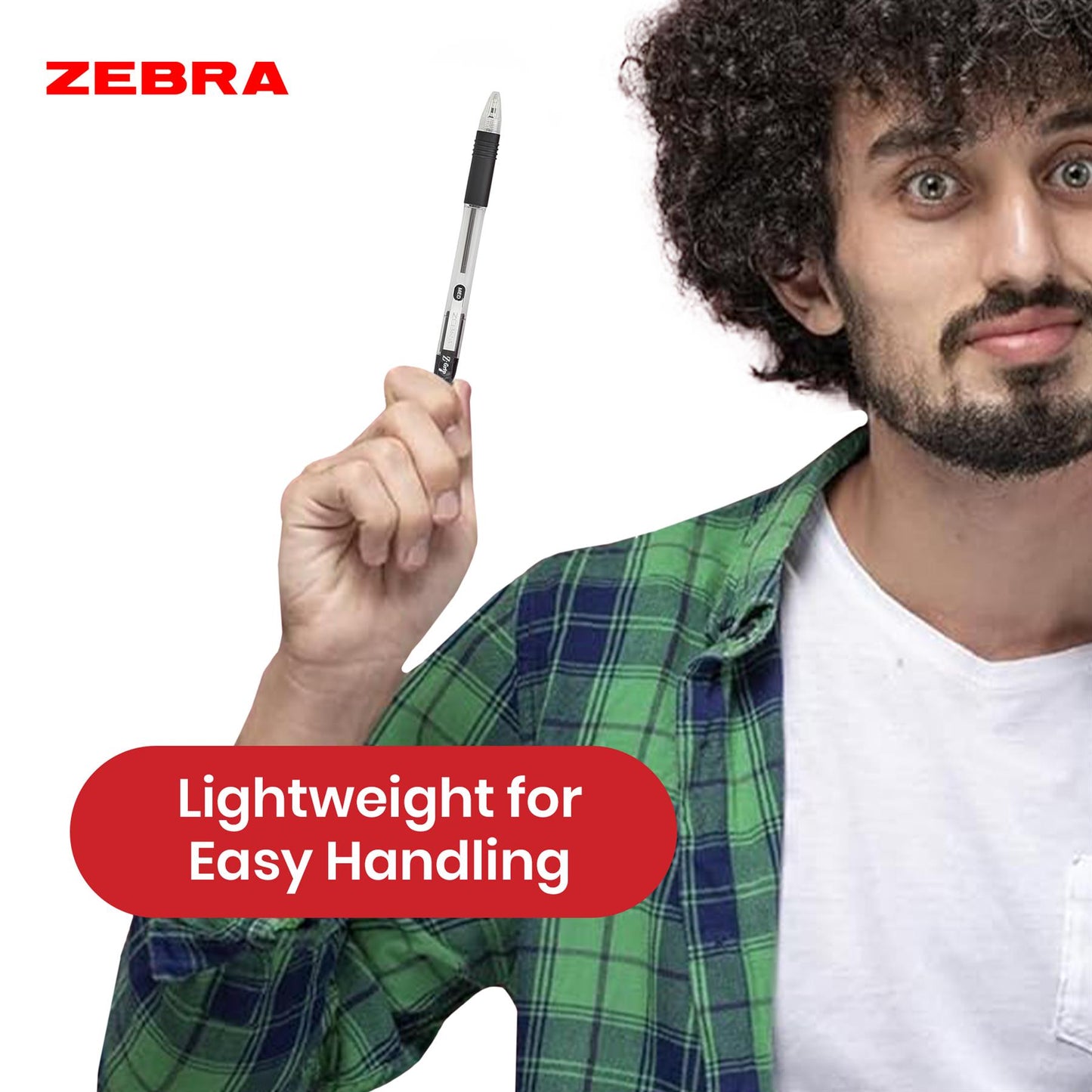 Zebra Ballpoint Pen Black Z Grip Retractable Pen 1.0mm Medium Point Biro for School Office (Pack of 50)