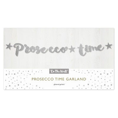 Prosecco Bunting 1.5m Silver Glitter Banner Prosecco Party Decoration for Events