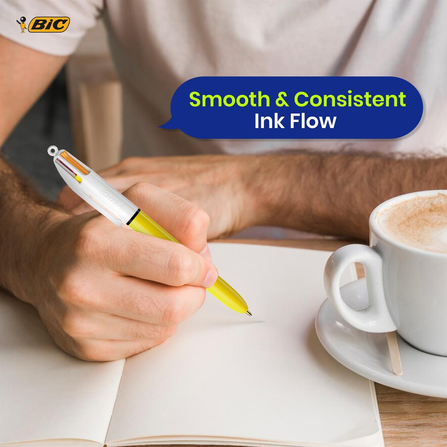 BIC 4-Colour Sun Pen Medium Points for Office & Home