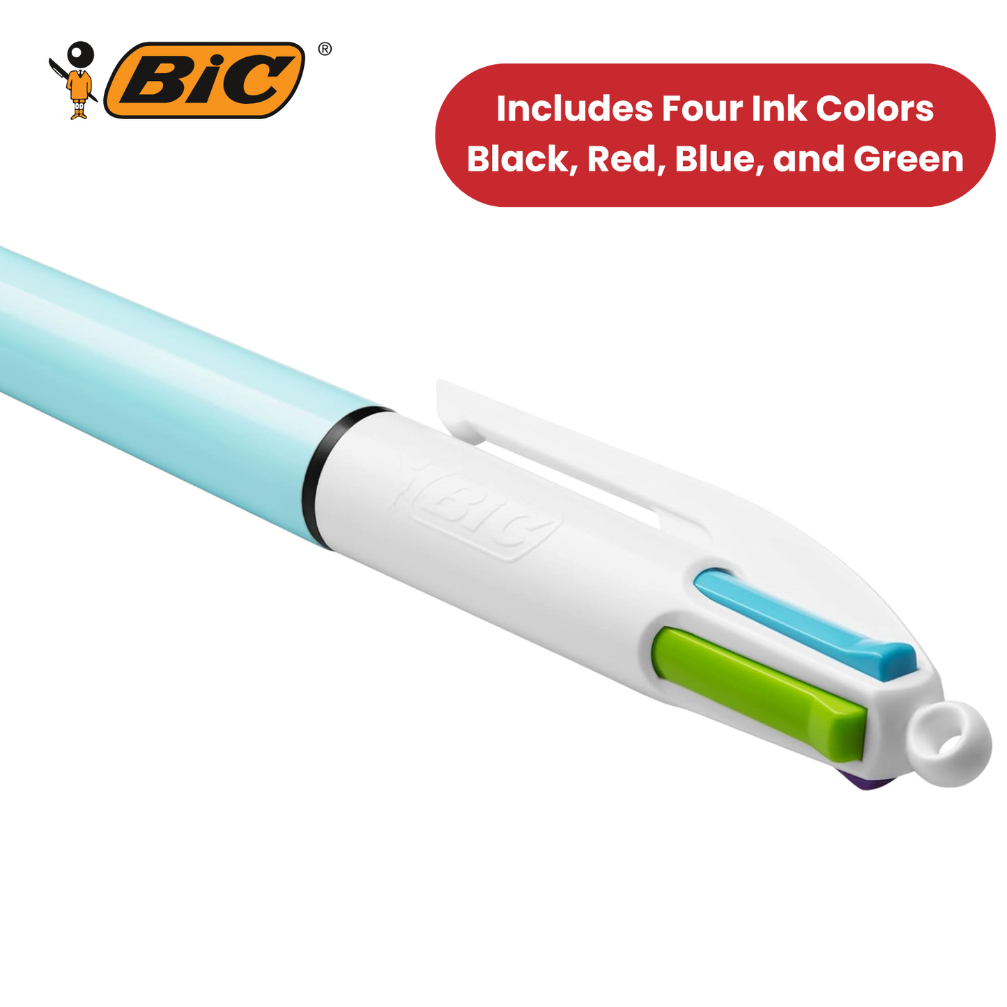 BIC 4 Colours Fun Ballpoint Pen Assorted Inks for Writing and Drawing