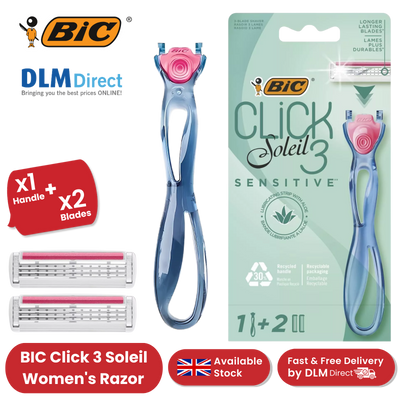 BIC Click 3 Soleil Sensitive Women's Razor Refills - 1 Handle + 4 Blades -1 to 5