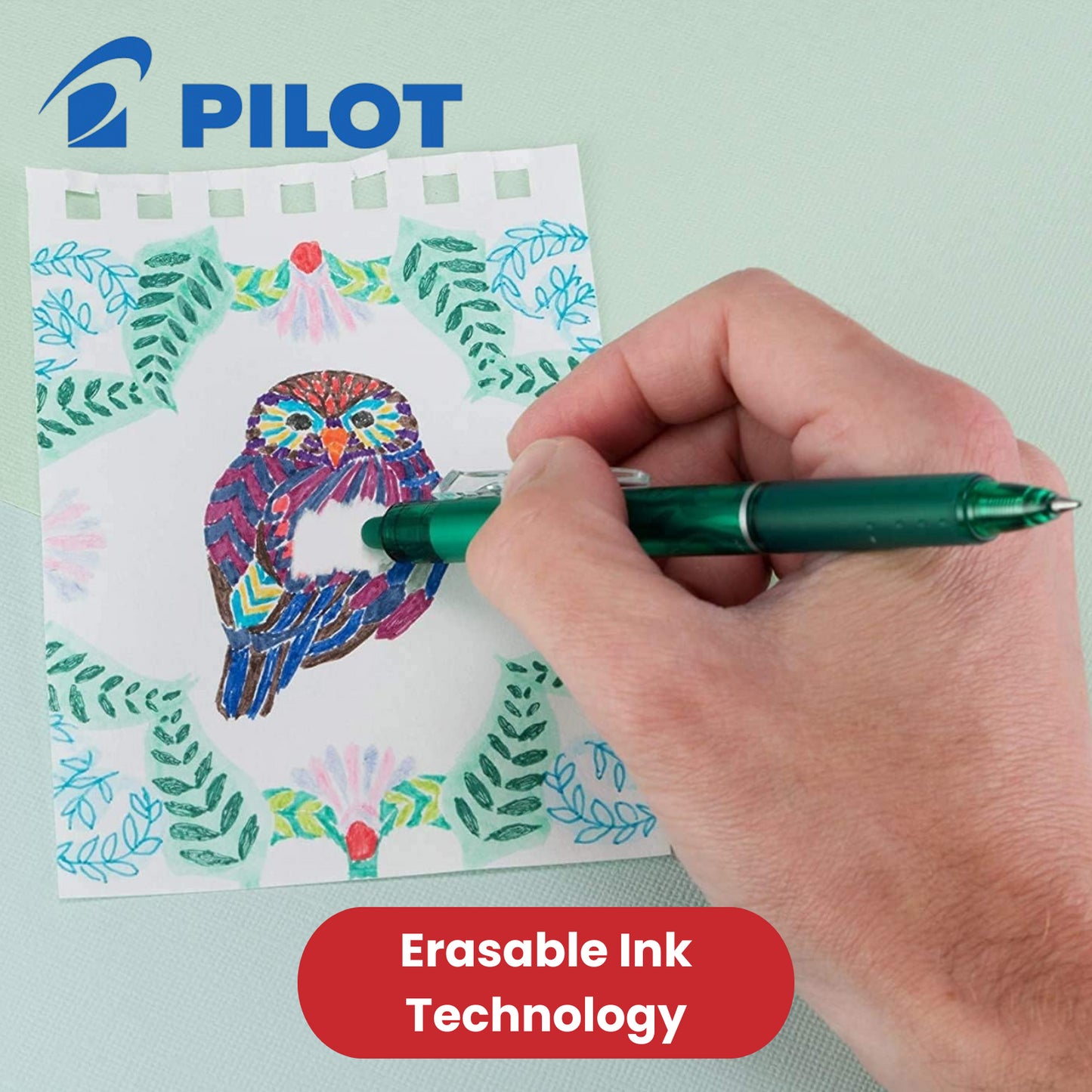 Pilot FriXion Clicker Erasable Gel Rollerball Multiple Pens 0.7mm Tip Line Green