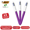 Bic 4 Colour Shine - Purple - Pack of 3
