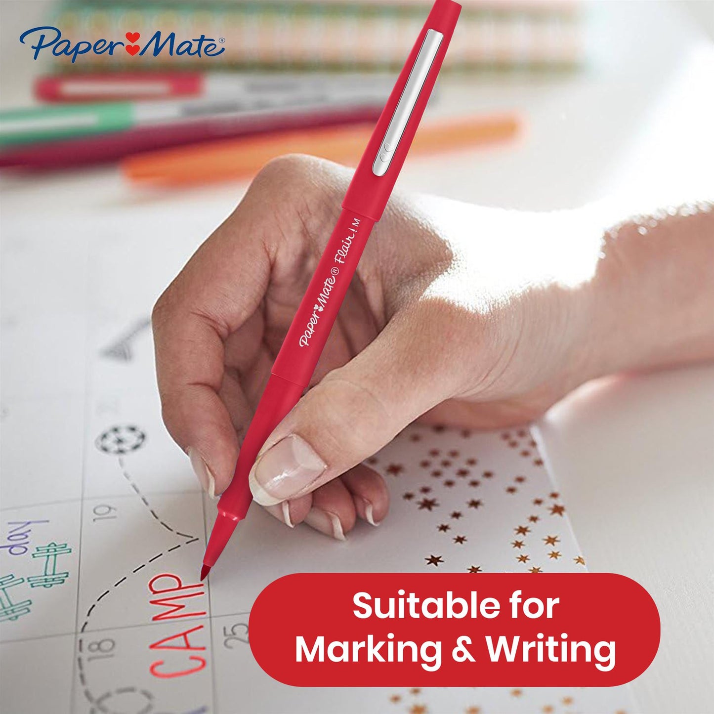 Papermate Flair Pack of 4 Black, 4 Blue, 4 Red, 4 Green