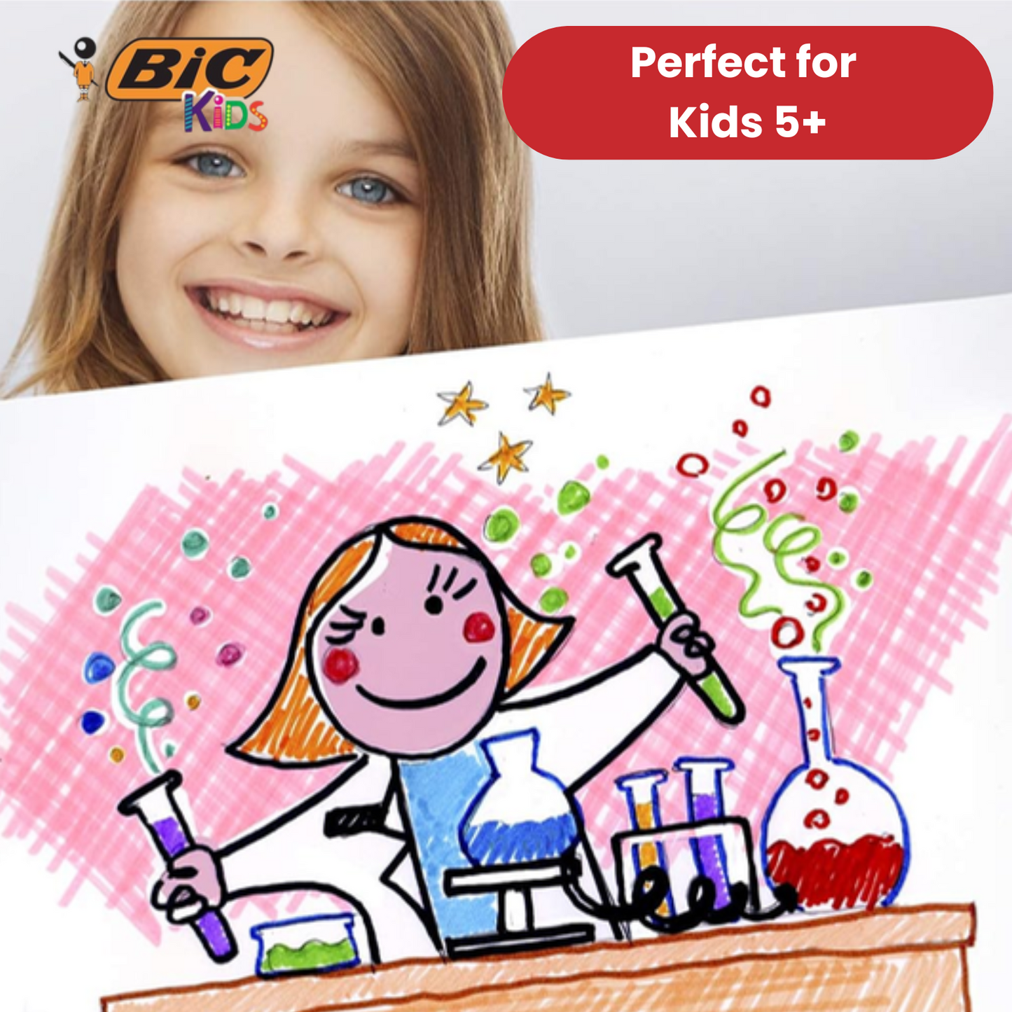 BIC Kids Kid Couleur Colouring Pens Assorted - Pack of 18 - 1 to 5 Packs