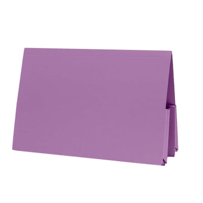 Exacompta Guildhall Mauve Foolscap 315gsm Heavyweight Manilla Double-Pocket Document Wallet,pack of 25