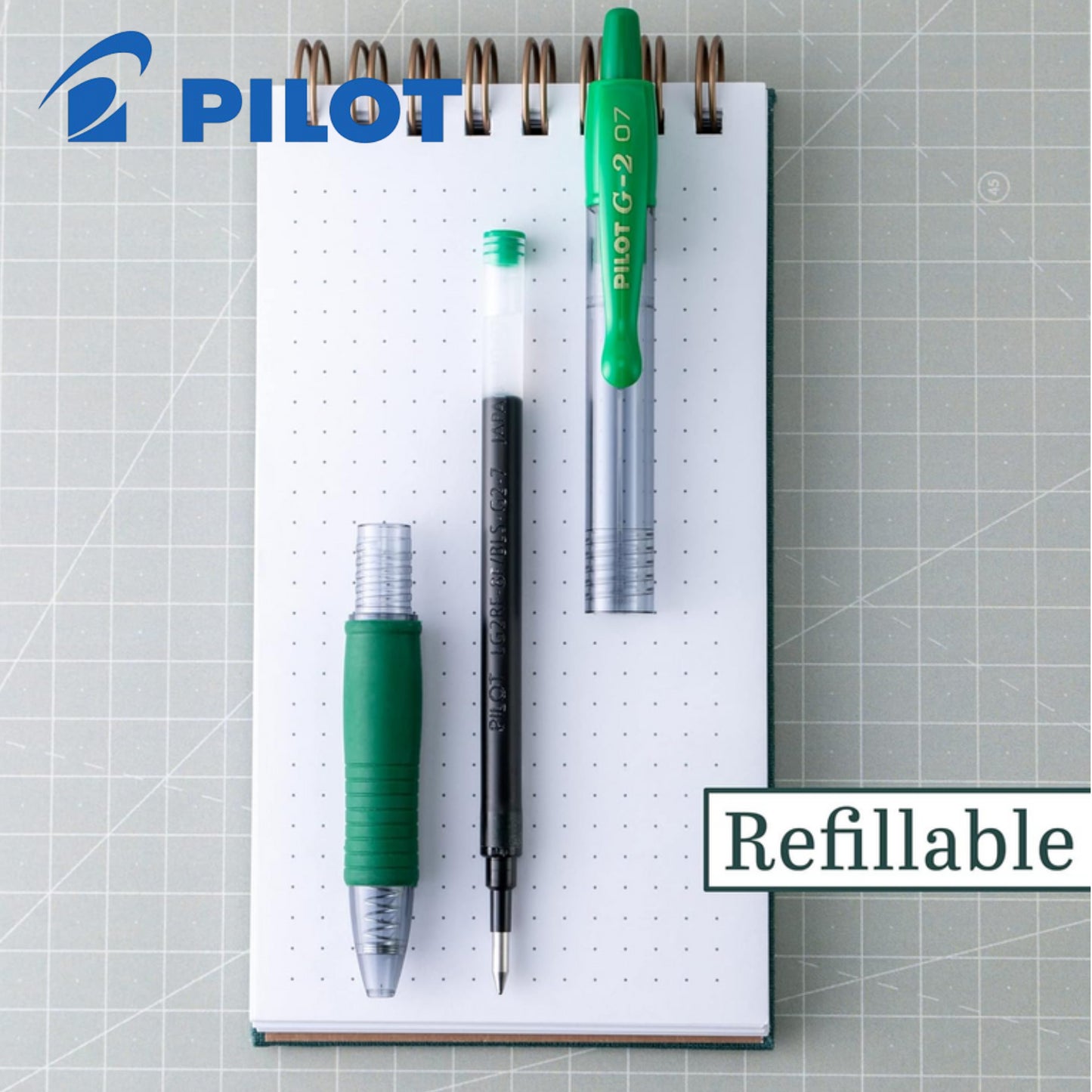 Pilot G-207 Retractable Gel Rollerball 0.7 mm Tip Medium (Single Pen) - Green