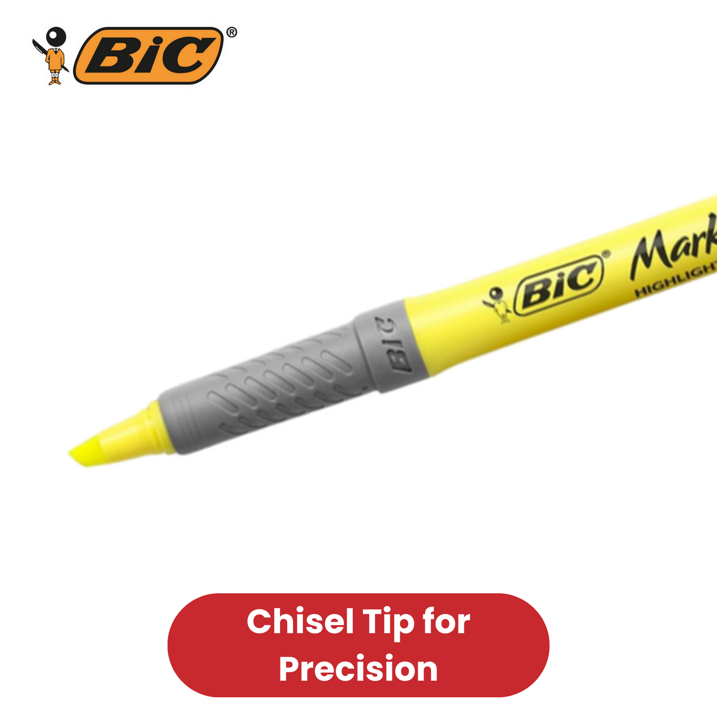 BIC Marking Highlighter Grip Collection Multi Colours Office & School Pack of 12