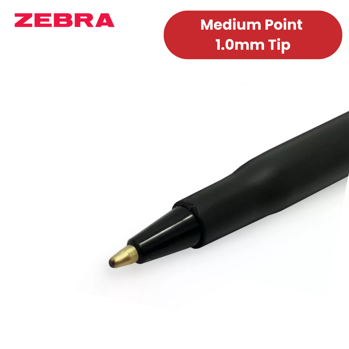 Zebra Smooth 1.0mm Tip Black - Ballpoint Pens Office & School Use - Box of 50