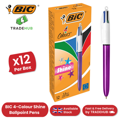 Bic 4 Colour Shine - Purple - Pack of 12 - Non Promo Stock @ 11.29