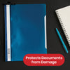 Durable A4 Project Folders - 50 Pcs Dark Blue Polypropylene Clear View File Folder for Office & Desk