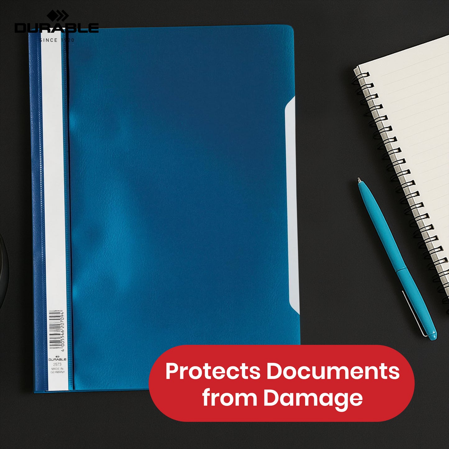 Durable A4 Project Folders - 50 Pcs Dark Blue Polypropylene Clear View File Folder for Office & Desk