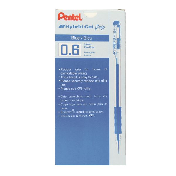 PENTEL HYBRID GELGRIP RBL BLUE K116E-C - Pack of 12