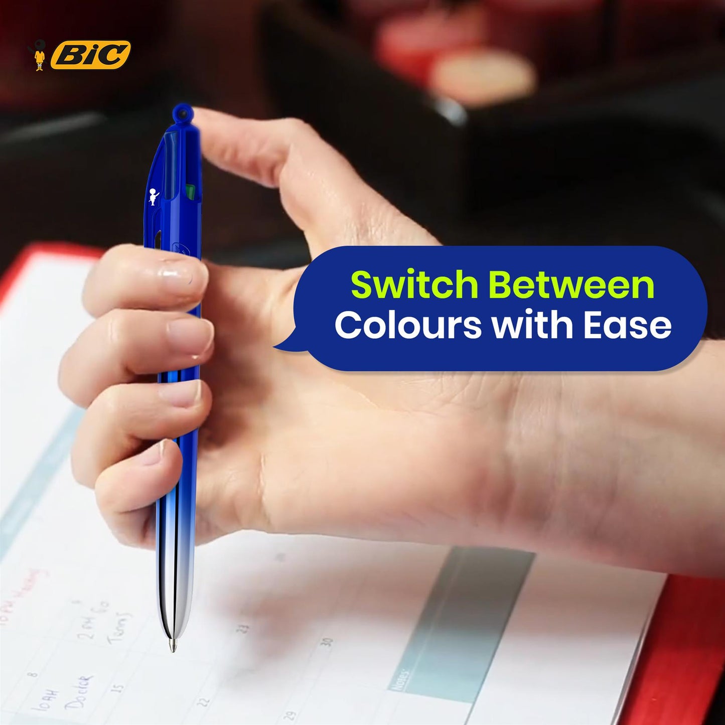 BIC 4-Colour Smooth Gradient Pens Pack of 12 Medium Points for Office & Home