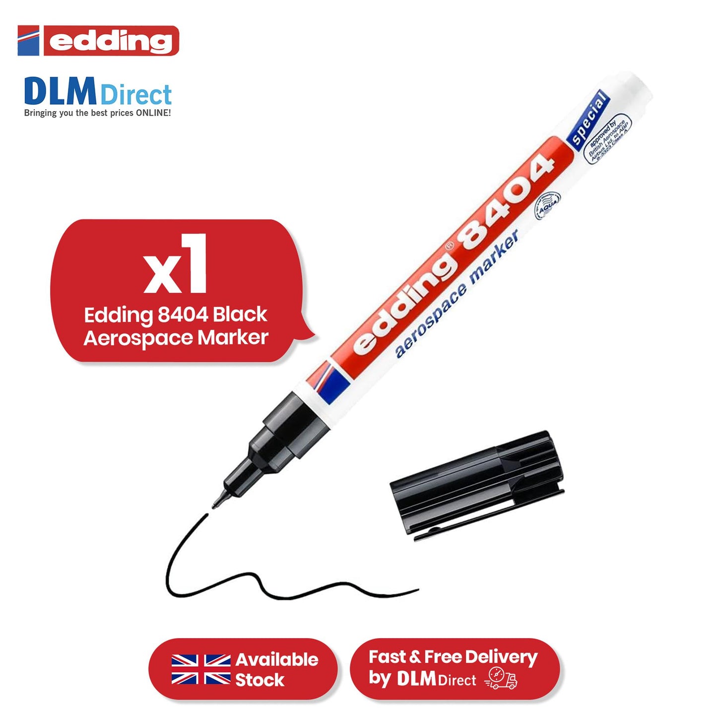 EDDING MARKER AEROSPACE BLACK 8404 BLACK Fine tip