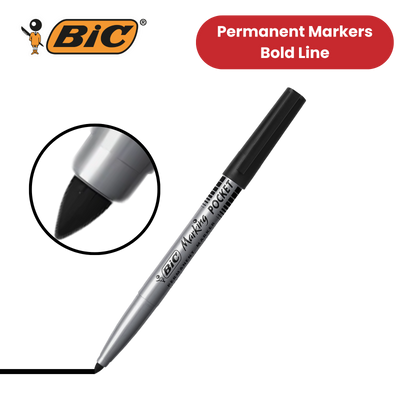 BIC Marking Fine Permanent Markers 4 Pack Assorted Colors for Multi-Surface Use