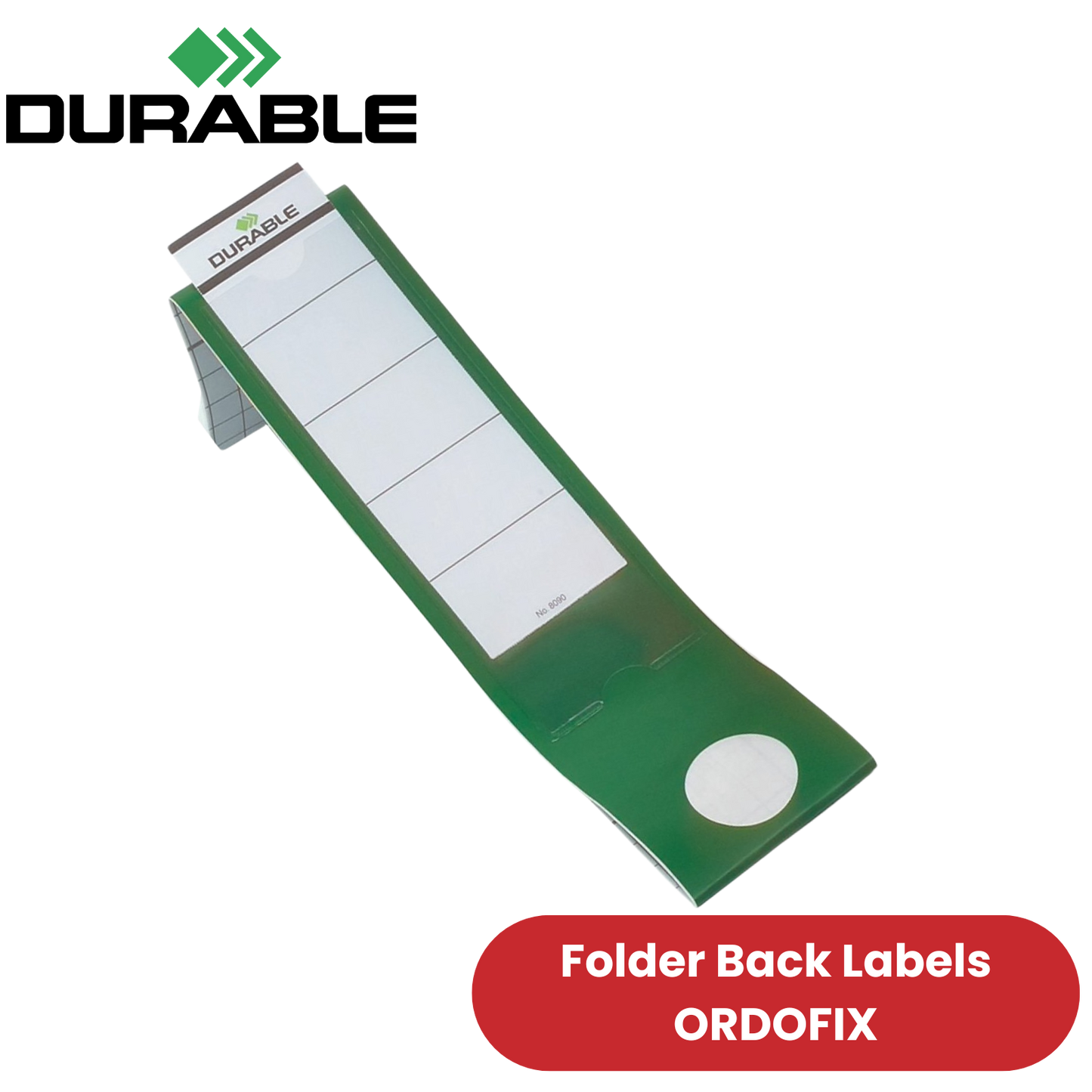 Durable Ordofix Self-Adhesive Spine Labels - Green - Pack of 10 - 60 mm - 1 to 5