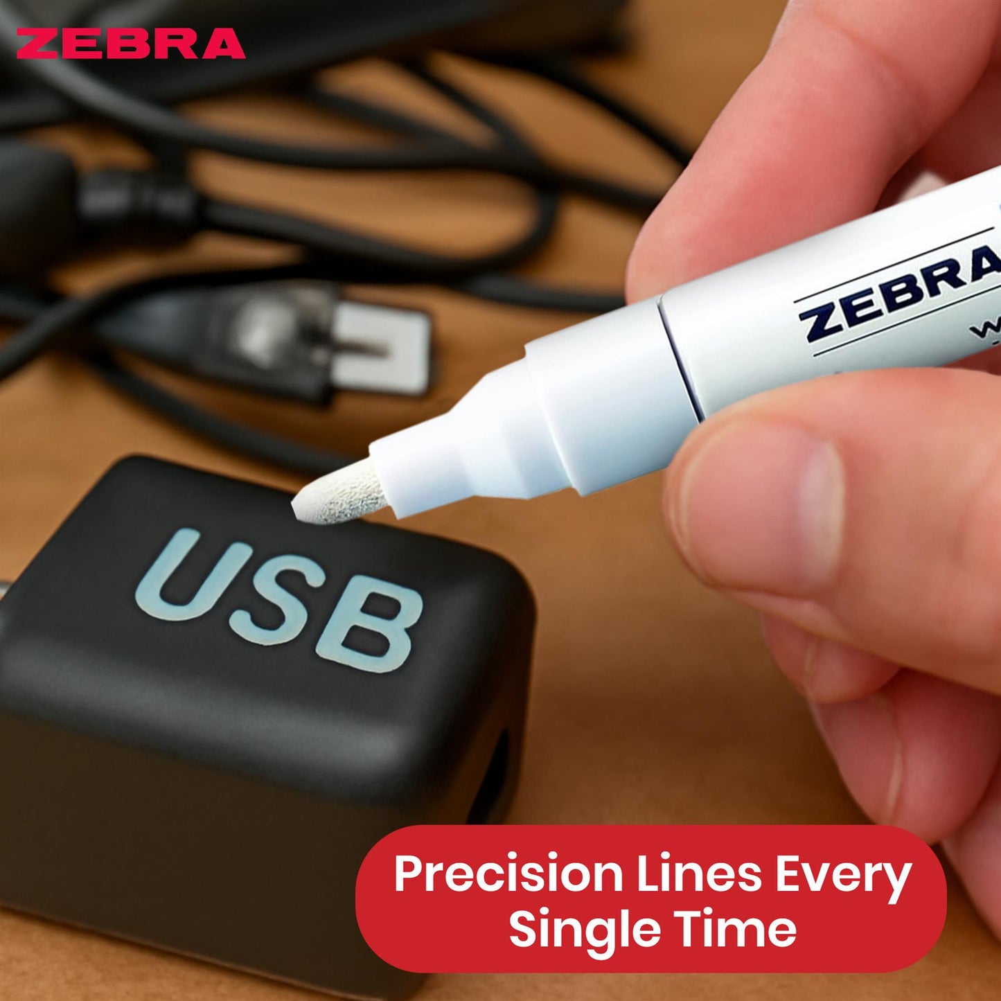Zebra White Paint Marker Pen 1.5mm Tip Permanent Marker, Waterproof Paint Pen for Writing