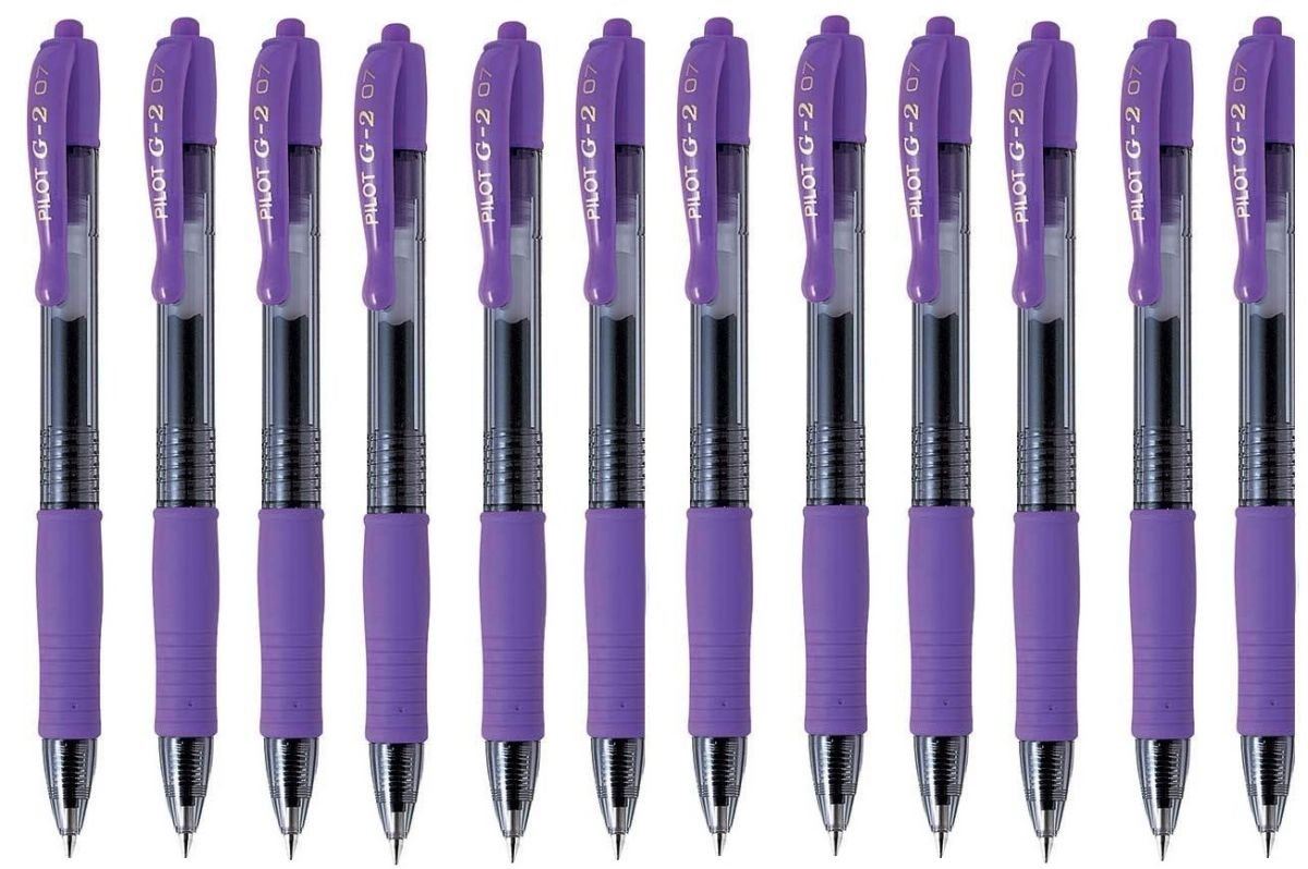 Pilot G-207 Retractable Gel Rollerball Medium Violet - Pack of 12