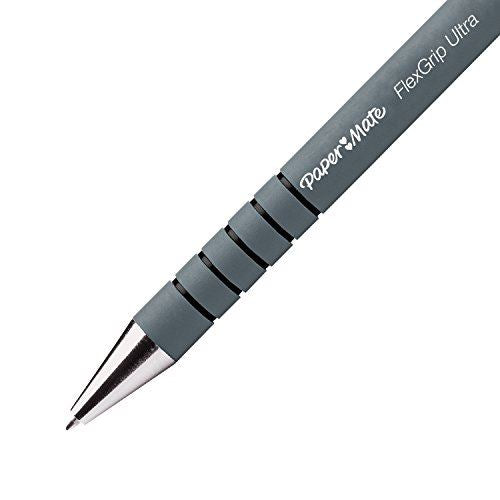 PAPERMATE FLEXGRIP BALLPOINT PEN MEDIUM BLACK - PACK OF 12 X2