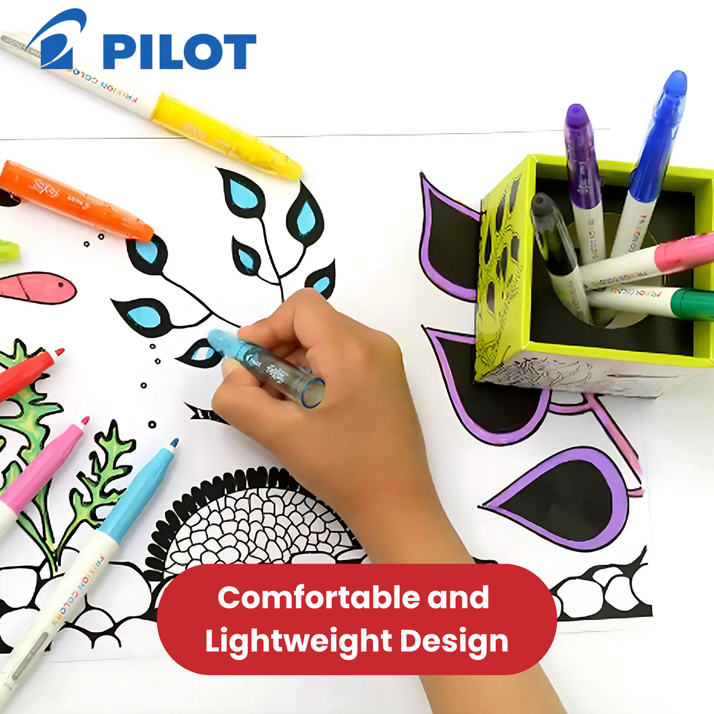 Pilot Frixion Colours Erasable Felt-Tip Pens - Wallet of 12 Assorted Colours