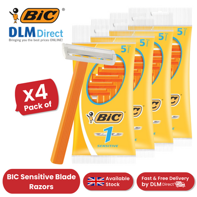 Bic 1 Single Blade Sensitive Razors 5's - Pack of 4
