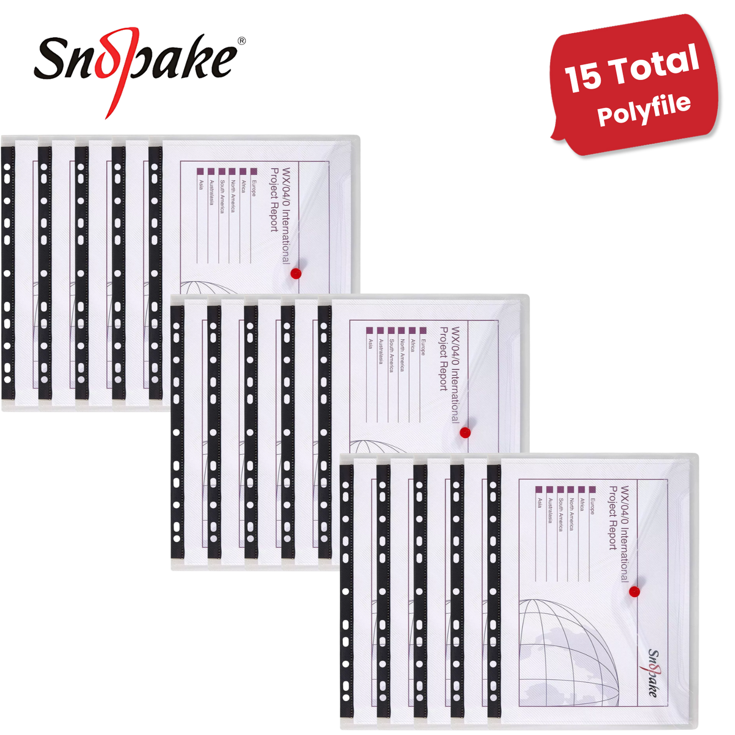 Snopake Polyfile Ringbinder Wallet Clear for Secure Document Storage - Pack of 5