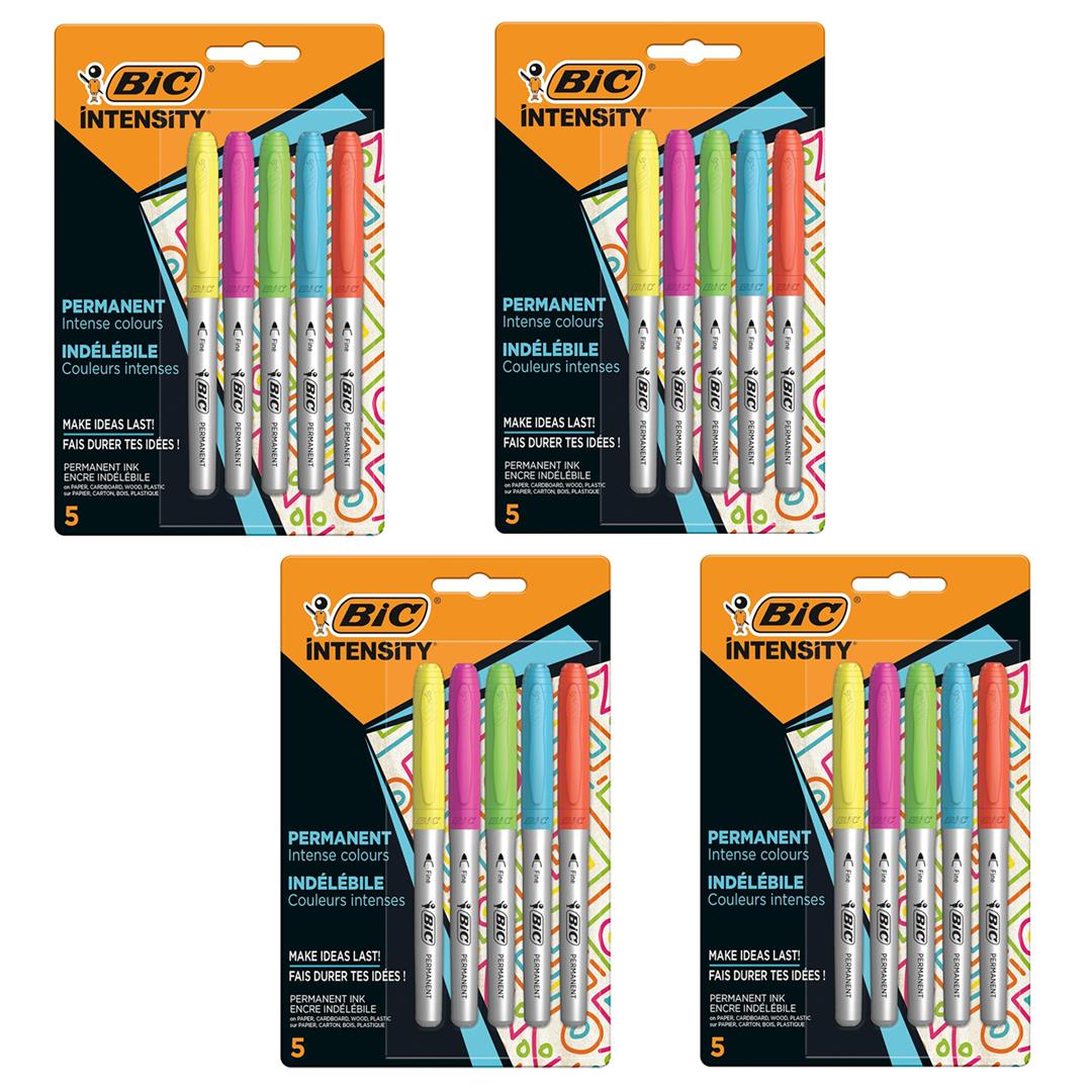Bic Permanent Markers Fine Colour Intense Assorted Pack 1 to 5