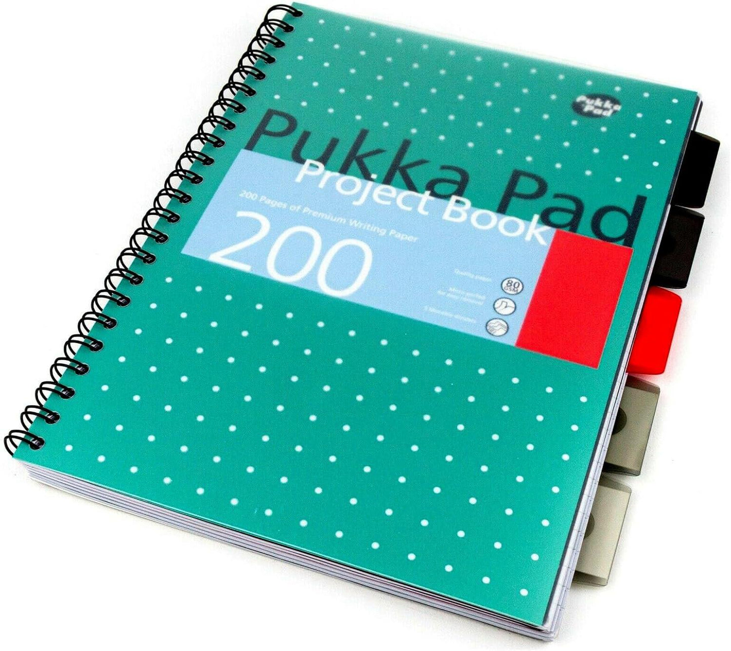 PUKKA WHITE A4 WIREBOUND PROJECT BOOK (RULED/MARGIN) - PACK OF 1