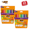 BIC Kids Kid Couleur Felt Medium Blocked Tip Colouring Pens - Pack of 12