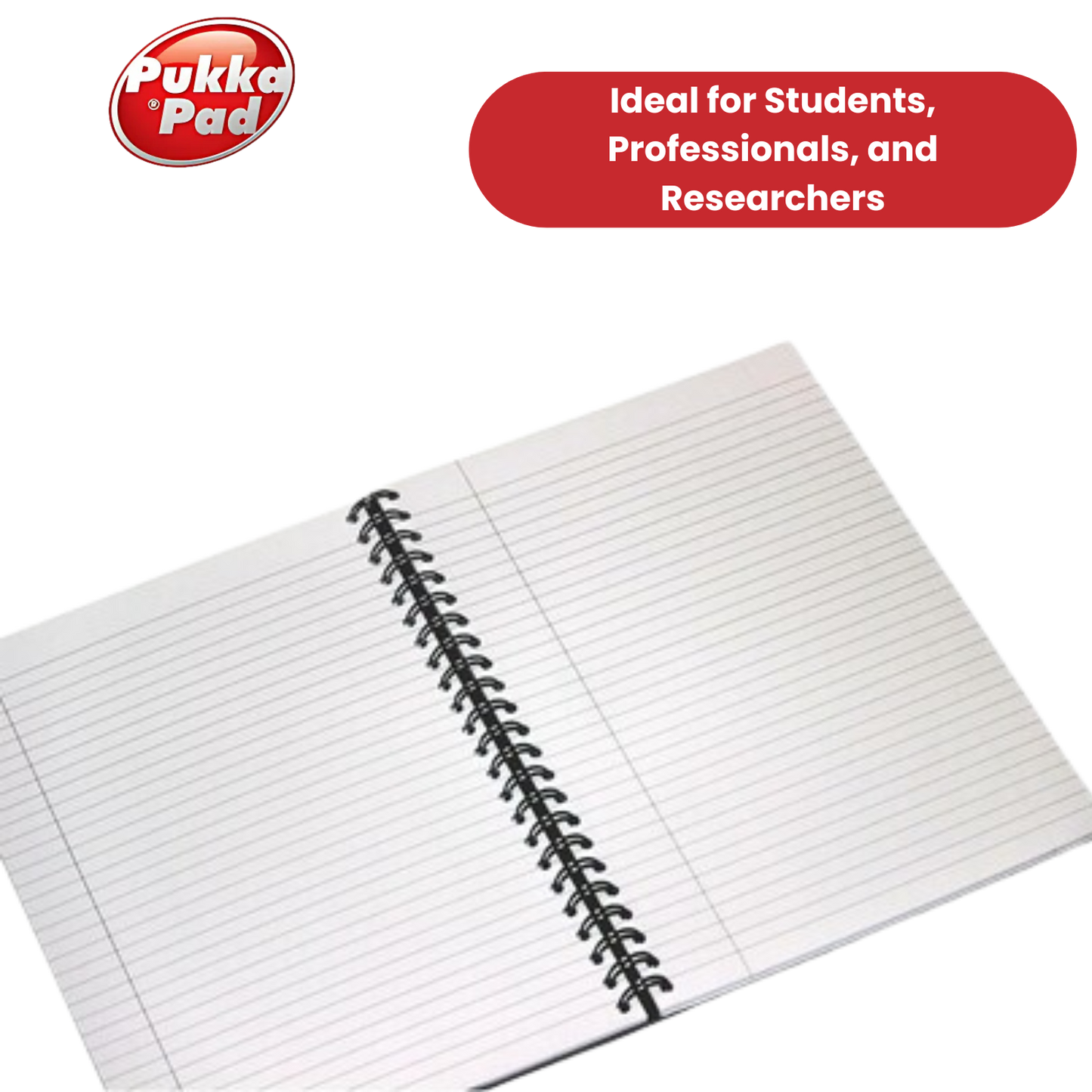 PUKKA PADS WHITE A4 WIREBOUND MANUSCRIPT BOOK 160 page 90gsm (RULED) - PACK OF 1 to 5