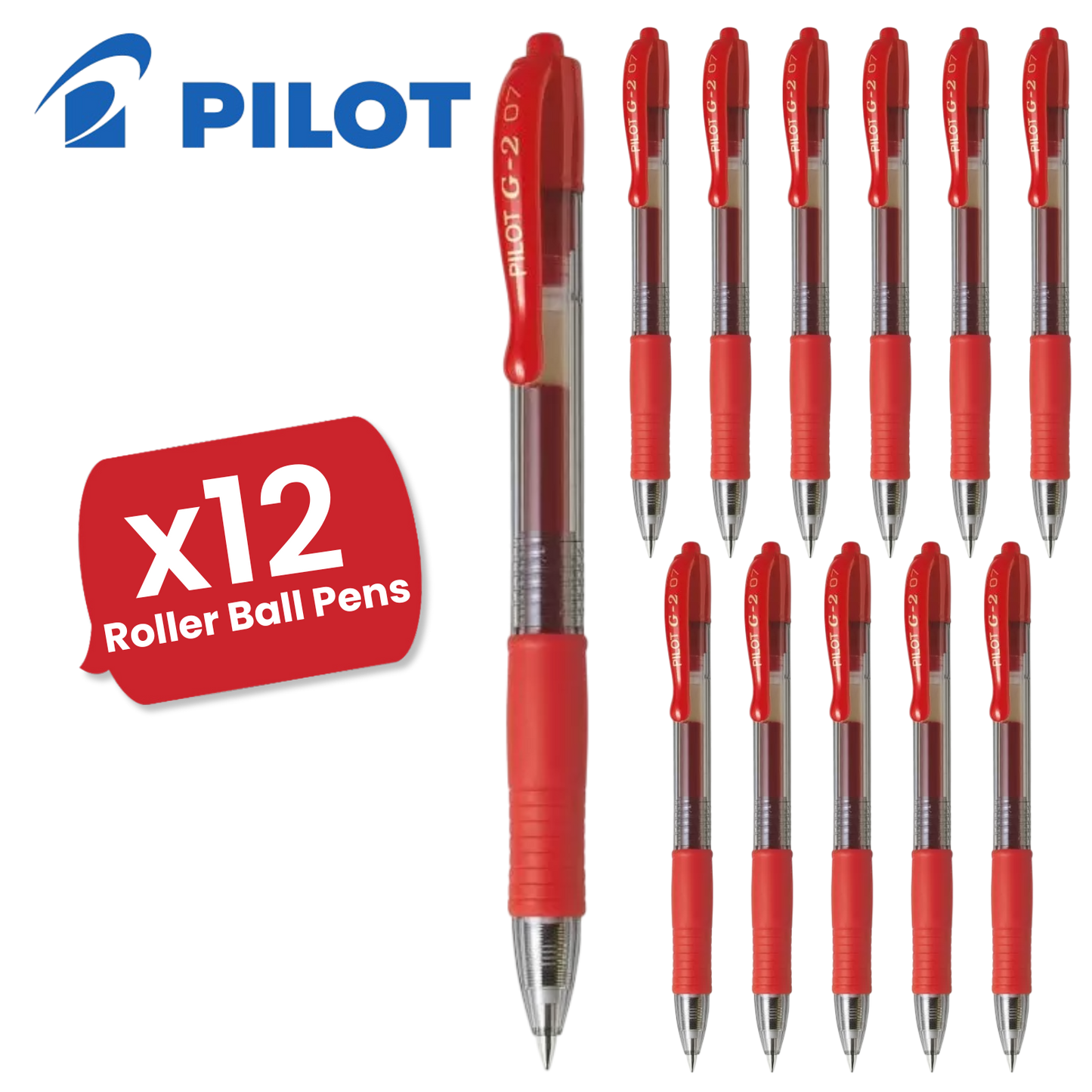 Pilot G207 Retractable Gel Rollerball 0.7mm Tip Smooth Single - Multi Pens Red