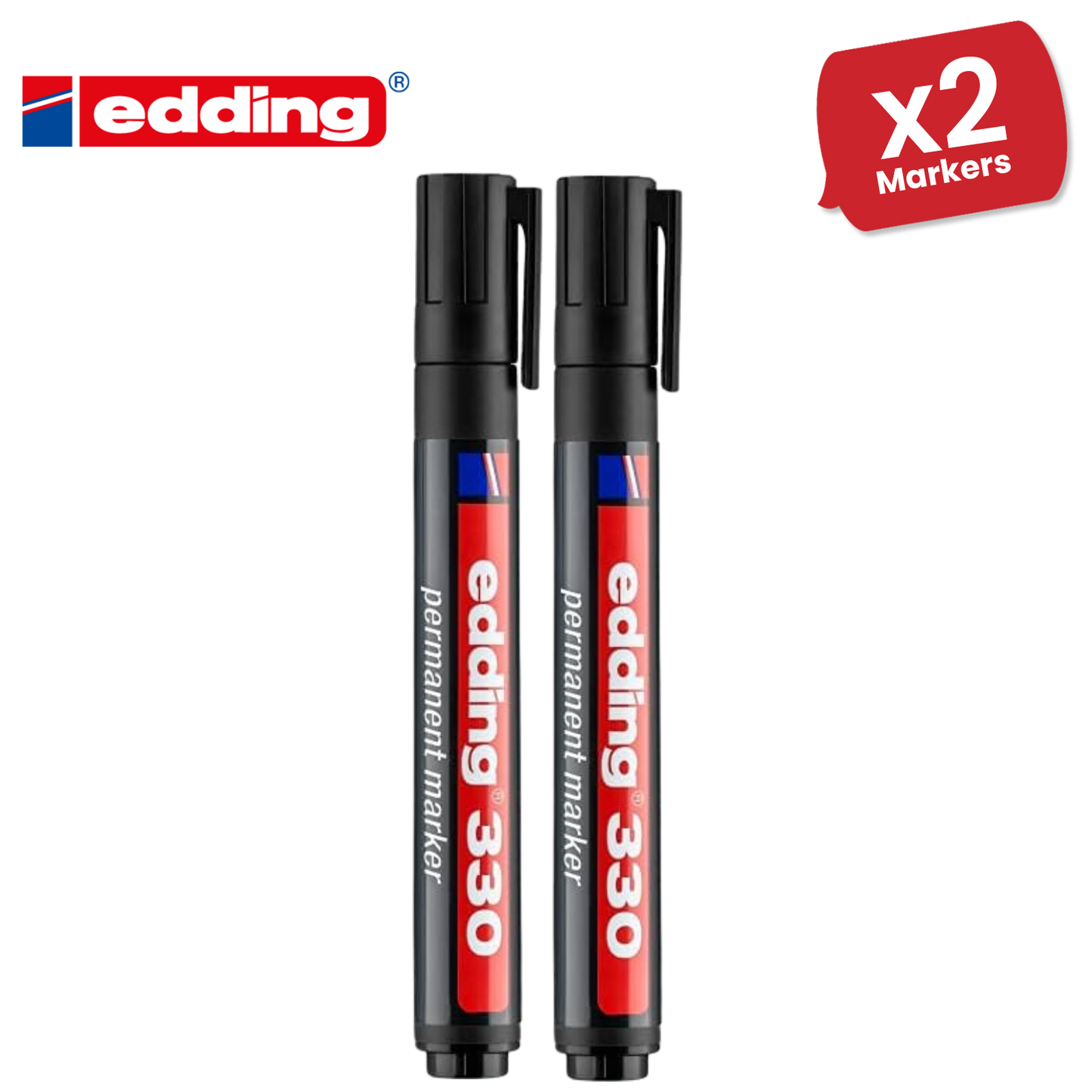 Edding 330 Permanent Multi Marker Chisel Tip 1-5mm Waterproof Quick-Drying Black