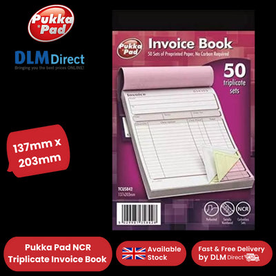Pukka Pad NCR Triplicate Invoice Book 203 x 137mm - Single - 1 to 36 Packs