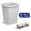 110L Bin Bags 25 Pack and 90L DURABIN Grey Waste Bin Bundle Strong Recycled Plastic Set