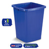 Durable Durabin Blue Waste Bin 90L Stackable Plastic Bin with Sturdy Handles