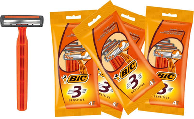 Bic 3 Sensitive Razors - 16 Packs (64 Pcs)