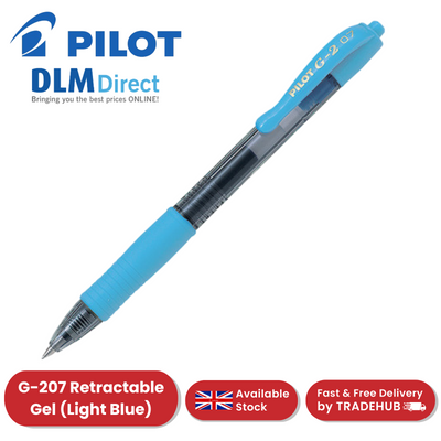 Pilot G-207 Retractable Gel Rollerball Medium Light Blue - Pack of 1 - 1 to 36 Packs