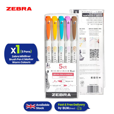 Zebra Double Ended Brush Pen Set with Fine and Brush Tips Felt Pens for Journaling Scrapbooking Planning