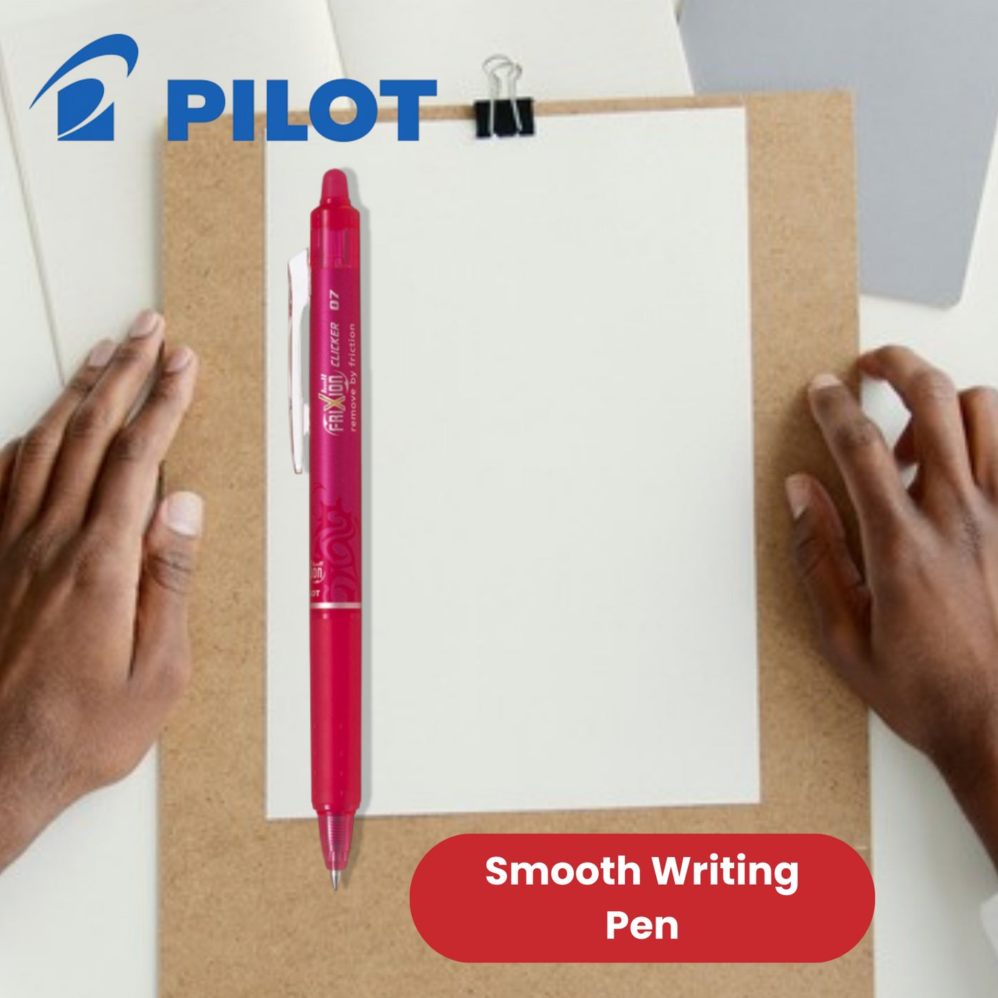 Pilot FriXion Clicker Erasable Gel Rollerball Multiple Pens 0.7mm Tip - Pink