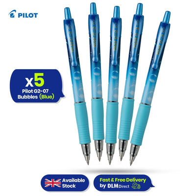 Pilot G2-07 - Bubbles - Blue - Blue Ink - Pack of 5