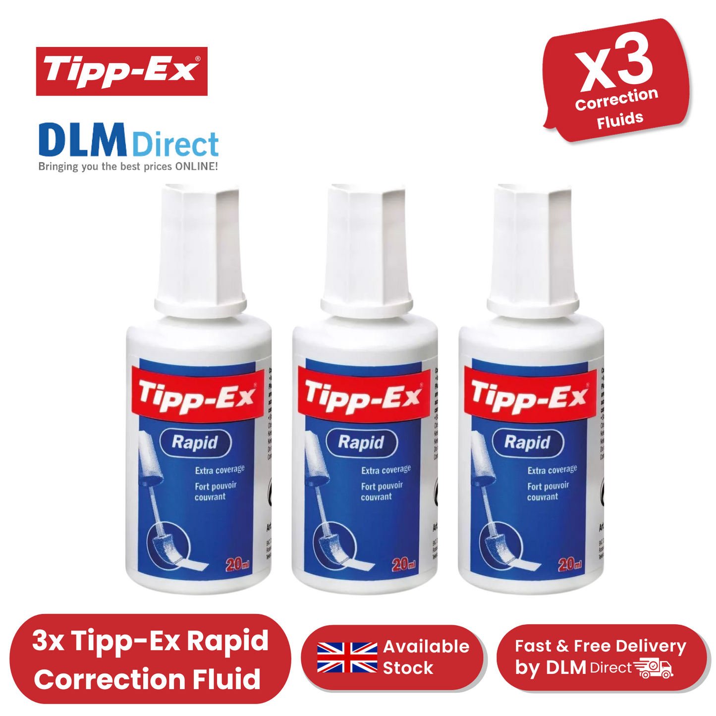 Tipp-Ex Fluid 20ml - Pack of 3