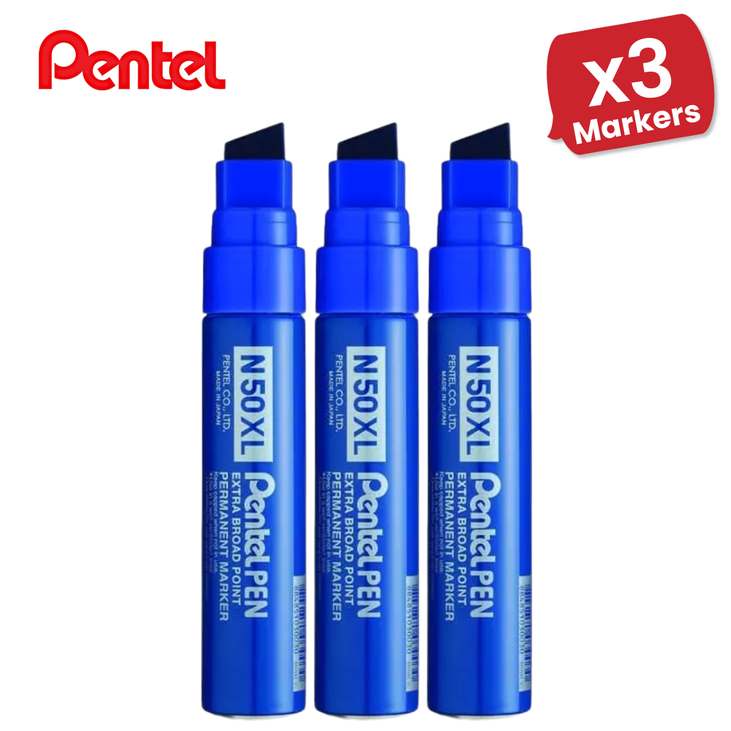 Pentel N50XL Permanent Marker Blue for Bold, Smudge-Proof Writing – Single Pen